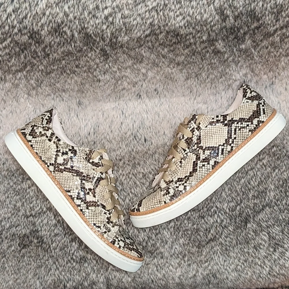 Zara Faux Python Lace Up Sneaker Women's 8 - Picture 8 of 12